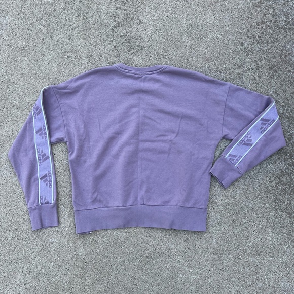 Adidas Sweater Women Size Small Purple Pullover Crewneck Sweatshirt Side Slit - Picture 8 of 8